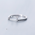 wholesale S925 Silver Zodiac Sign Open Ring for Women, Korean Style Minimalist Diamond-Accented Single Ring J5582-0-6