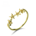 wholesale 9K gold wholesale star ring for women with zirconia, Korean-style ins five-point star ring-0-0