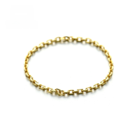 wholesale [9K Gold] Yili Jewelry Wholesale Women's Chain Ring, Fashion Knuckle Ring, Drop Shipping-Versatile Stackable Chain Ring  Size 19