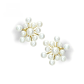 wholesale 14K Gold Exaggerated Floral Earrings with Natural Freshwater Pearls, Versatile Firework Design New Earring Style-0-0