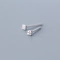wholesale S925 silver earrings for women, Korean and Japanese style, minimalist and fresh square stud earrings with diamond accents, fashionable women's ear accessories G2289-0-0