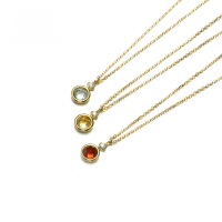 wholesale 9K Gold Alloy Women's Natural Gemstone Necklace, Simple and Fashionable New Collarbone Chain in Japanese and Korean Style-Citrine Necklace 9K Gold