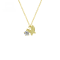 wholesale 9K Gold Yili Light Luxury Fukada Kyoko Same Style 19 Spring Summer New Zircon Flower and Butterfly Necklace Collarbone Chain for Women-0-0