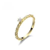 wholesale 9K Gold Japanese Light Luxury Baroque Court-Style Retro Embossed Ring for Women, Yili Jewelry-10K gold is in stock. Contact customer service 17#