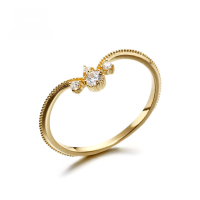 wholesale 9K Gold Fashion V-Shaped Zircon Ring for Women, Stylish OL, Japanese-Inspired Luxury Gold Jewelry Wholesale from Source-9K Gold V-Shaped Zircon Ring>12#