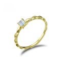 wholesale 14K Gold Princess Cut Moonstone Simple and Fashionable OL Versatile Ring Women's Jewelry-0-0