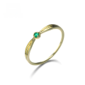 wholesale 9K Gold ArtLi Jewelry Wholesale Simple Vintage Versatile Natural Emerald Gemstone Ring for Women-0-0