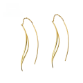 wholesale 9K Gold Japanese-style Light Luxury Earrings, Fashion Moon Ear Thread for Women, Available for Custom Designs and Ready-to-Ship Gold Jewelry-0-0