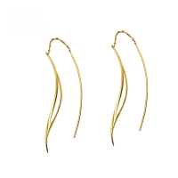 wholesale 9K Gold Japanese-style Light Luxury Earrings, Fashion Moon Ear Thread for Women, Available for Custom Designs and Ready-to-Ship Gold Jewelry-9k Gold Moon Earrings 9K--In Stock