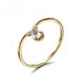 wholesale 9K Gold New Natural Moonstone V-Shaped Minimalist Stackable Ring for Women, Factory Direct-0-0