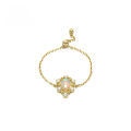 wholesale 9K Gold Metal Chain Ring with Natural Teardrop Opal Pearl and Adjustable Design for Drop Shipping-0-0