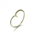 wholesale 9K Solid Gold V-Shaped Plain Ring for Women, Retro and Versatile Design-0-0