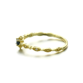 wholesale 9K Gold Japanese-style Light Luxury Vintage Exquisite Ring with Natural Unheated Sapphire, Simple Design for Women-0-1