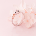 wholesale S925 silver ring for women, Korean style cute little rabbit carrot open animal ring J569-0-2