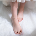 wholesale 925 Sterling Silver Anklet Women's Korean Style Small Fresh Inlaid Diamond Oval Elegant Hollow Foot Jewelry S2449-0-1