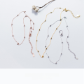 wholesale S925 Sterling Silver Women's Korean Style Fashion Simple Light Bead Necklace Elegant Lady Short Choker Collarbone Chain D359-0-2