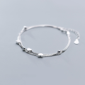 wholesale Sterling Silver S925 Women's Bracelet Korean Style Simple and Fashionable Double Layer Sweet Heart Jewelry S3197-0-4