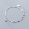 wholesale S925 Silver Bracelet and Ankle Chain for Women, Korean Style Personality and Elegant Pearl Double Layer Sweet Accessory S321-0-0