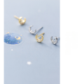wholesale Sterling Silver S925 Women's Korean Style Minimalist Fashion Mini Diamond-Inlaid Moon Earrings Elegant Accessories G2496-0-4