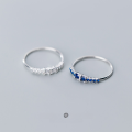 wholesale Sterling Silver Ring Women's Korean Style Simple and Fresh Personality Row Diamond Trend Jewelry J5741-0-4