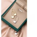 wholesale S925 silver earrings for women, Japanese-style, minimalist hollow paperclip, sweet lock long ear accessories G2412-0-0