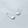 wholesale S925 silver earrings for women, Japanese-style, minimalist hollow paperclip, sweet lock long ear accessories G2412-0-2