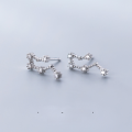 wholesale Metal S925 stud earrings for women, Korean-style minimalist and fresh, with diamond accents, twelve zodiac signs, sweet and fashionable ear jewelry G2096-0-7
