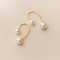 wholesale Sterling Silver Earrings for Women, Korean Style Fashion Pearl Bead Synthetic Pearl Ear Hooks Elegant Design Ear Jewelry G2423-0-0