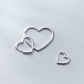 wholesale Sterling Silver Ear Clasps for Women, Small and Fresh Korean Style, Girly Heart-Shaped Smooth Ear Clasps, Elegant and Graceful Ear Accessories G2572-0-0