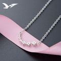 wholesale S925 Silver Minimalist Fresh Smile Pendant with Zircon Diamond Choker Necklace Set Wholesale-0-2