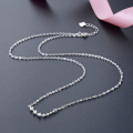wholesale S925 Silver Minimalist Fresh Smile Pendant with Zircon Diamond Choker Necklace Set Wholesale-0-3