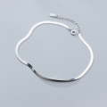 wholesale S925 SilverFlat Snake Chain Bracelet for Women, Korean Style Simple and Elegant Personality Hand Accessory S3225-0-1