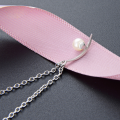 wholesale S925 Silver minimalist crescent shell pearl pendant necklace for women, small fresh pearl jewelry,-0-1