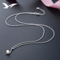 wholesale S925 Silver minimalist crescent shell pearl pendant necklace for women, small fresh pearl jewelry,-0-2
