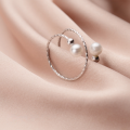 wholesale S925 silver ring for women, Korean-style fashion design spiral ring with sweet pearl synthetic pearl jewelry J5925-0-3