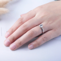 wholesale 925 Sterling Silver Wholesale Moissanite Women's Ring Six Prong 1 Carat D Color Set Adjustable Open Band Moissanite Ring-0-1