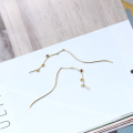 wholesale 9K gold Artini new earring with natural colored crystal wave S-chain long style for women, small and fresh ear accessories-0-2