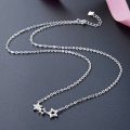 wholesale S925 Sterling Silver Star Pendant Collarbone Necklace for Women, Zircon Inlaid Choker Chain, Factory Wholesale-0-3