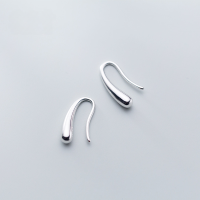 wholesale Sterling Silver S925 Women's Korean Style Fresh and Sweet Smooth Drop Ear Hooks Forest Series Minimalist Design Earrings E7347-S925 silver pair rose gold 925 silver