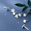 wholesale Metal: S925 Small geometric ear studs for women, Korean-style fashion, simple and delicate, sweet and fresh ear accessories G2725-0-3