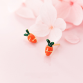 wholesale 925 Sterling Silver Earrings Women Korean Style Small Fresh Plant Vegetable Carrot Ear Accessories G2756-0-3