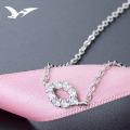 wholesale S925 Silver New European and American Lip Pendant Collar Necklace for Women, Zircon Embellished Minimalist Wholesale Jewelry-0-1