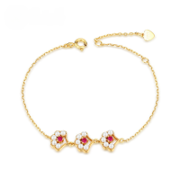 wholesale [925 Silver Gold Plated] Japanese Light Luxury Vintage Red Corundum Petal Shell Pearl Bracelet for Women, Cross-Border Temperament Mori Girl Style Bangle-Shell beads (clearance products, no returns or exchanges unless there is a quality issue, please do not bid) &gt; 925 silver