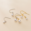 wholesale S925 silver minimalist fashion synthetic pearl earrings for women, Korean-style elegant design earrings G2998-0-0