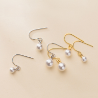 wholesale S925 silver minimalist fashion synthetic pearl earrings for women, Korean-style elegant design earrings G2998-S925 silver pair of silver 4mm small>925 silver