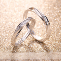 wholesale 925 Sterling Silver Couple Rings Men and Women Pair, Mobius Loop Wedding Bands, Original Design Openable Silver Ring-0-1
