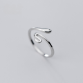 wholesale S925 silver Nalan ring for women, Korean style fashion ins plain surface snake openable hand accessory J6029-0-0