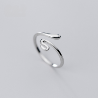 wholesale S925 silver Nalan ring for women, Korean style fashion ins plain surface snake openable hand accessory J6029-S925 silver ring Adjustable opening