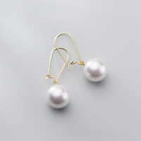 wholesale S925 Sterling Silver Na Earrings Women Korean Style Sweet Pearl Synthetic Pearl Forest Series Elegant Short Drop Earrings G3168-S925 silver pair gold