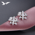wholesale S925 Sterling Silver Small Fresh Korean Style Zircon Snowflake Stud Earrings for Women Wholesale from Factory-0-0